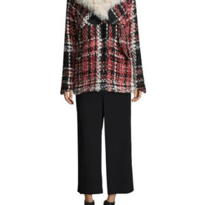 Rag & Bone Antoine Weave Fur-Trimmed Plaid Jacket